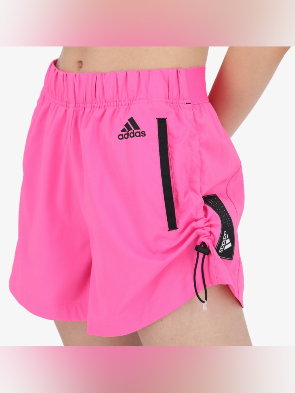 Adidas Sportswear Adjustable  Primeblue Shorts (Hot Pink & Black)
